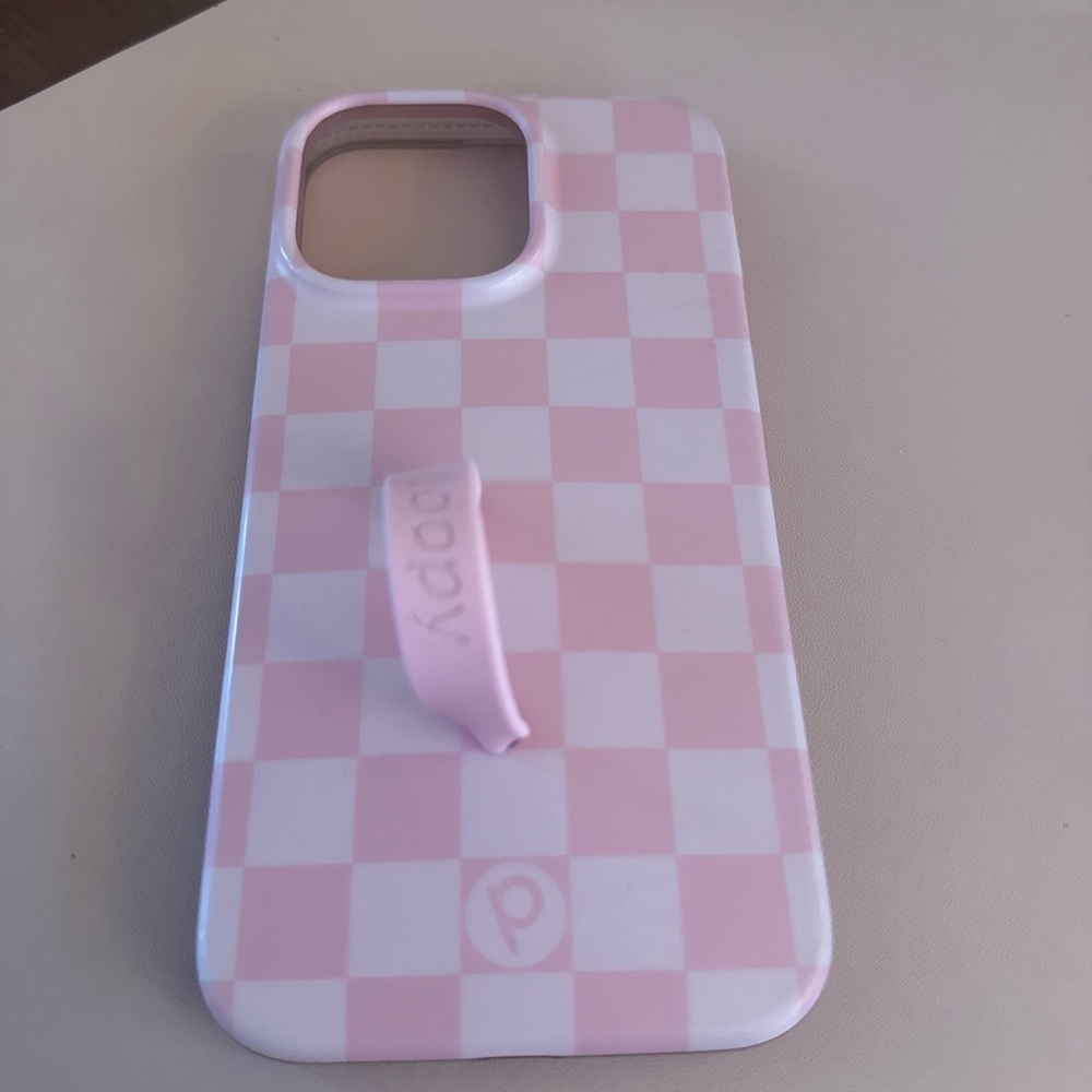 Loopy Case Pink and White Checkered Phone Case
